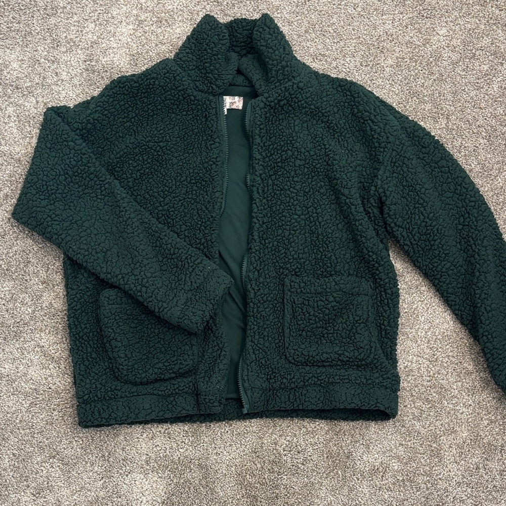 Fleece Dark Green Jacket